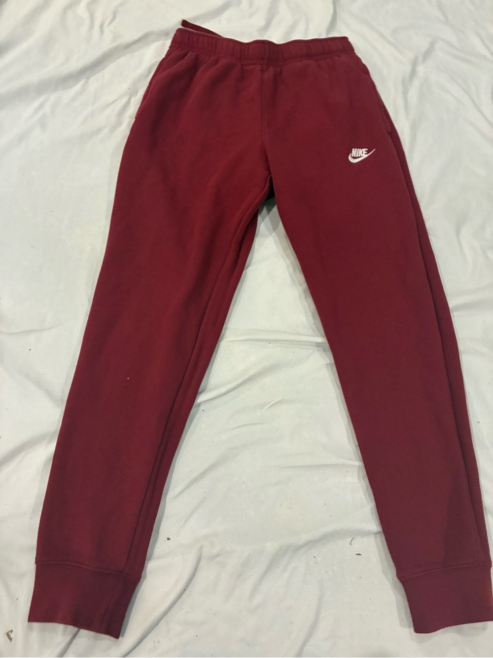 Nike men’s Maroon Joggers with White Logo